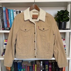 Levi's Beige Corduroy Jacket with Sherpa Lining